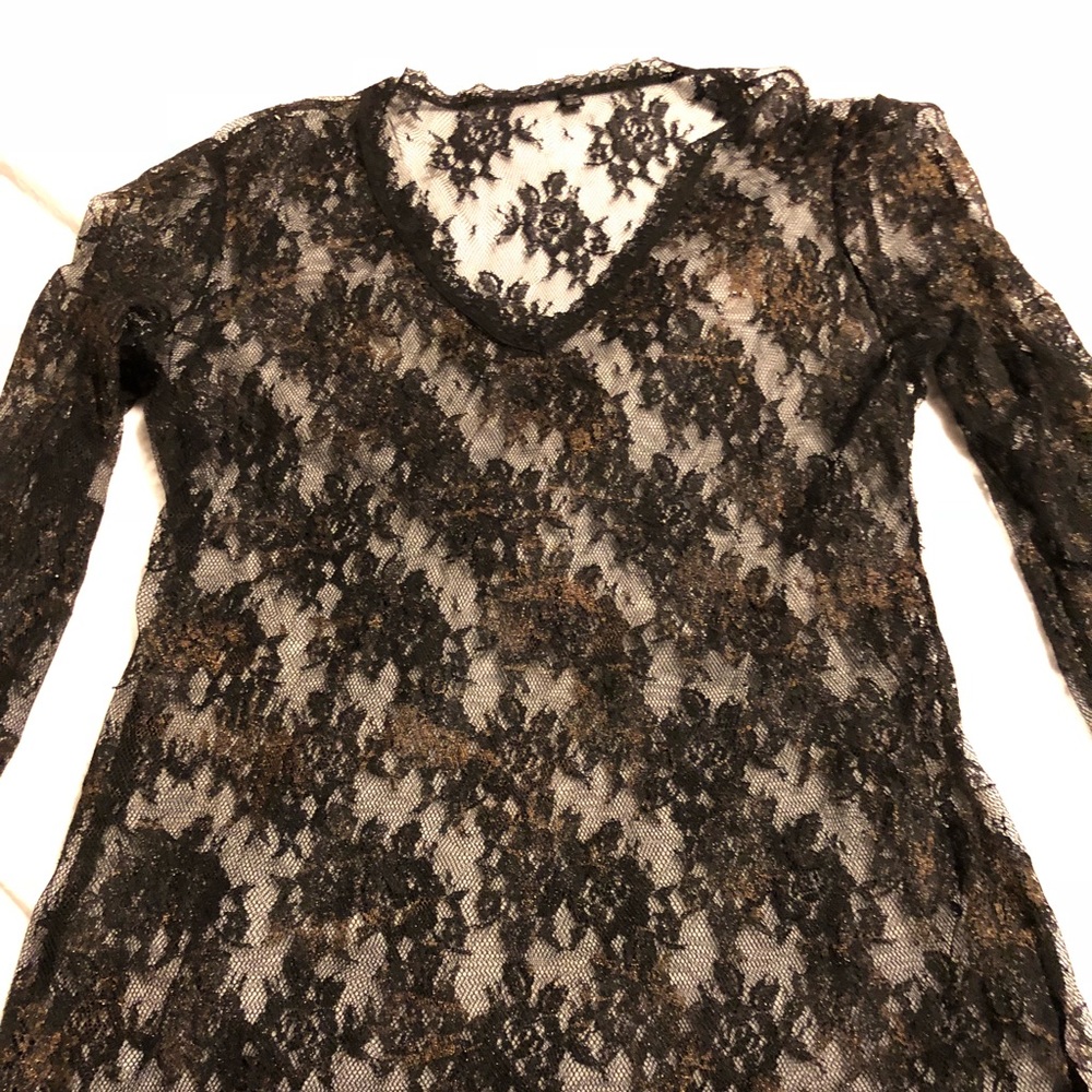 Lace top with gold
